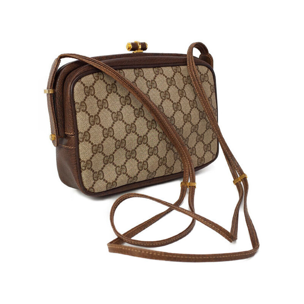 Gucci Plus Crossbody Monogram Messenger Bag GG Brown Flat